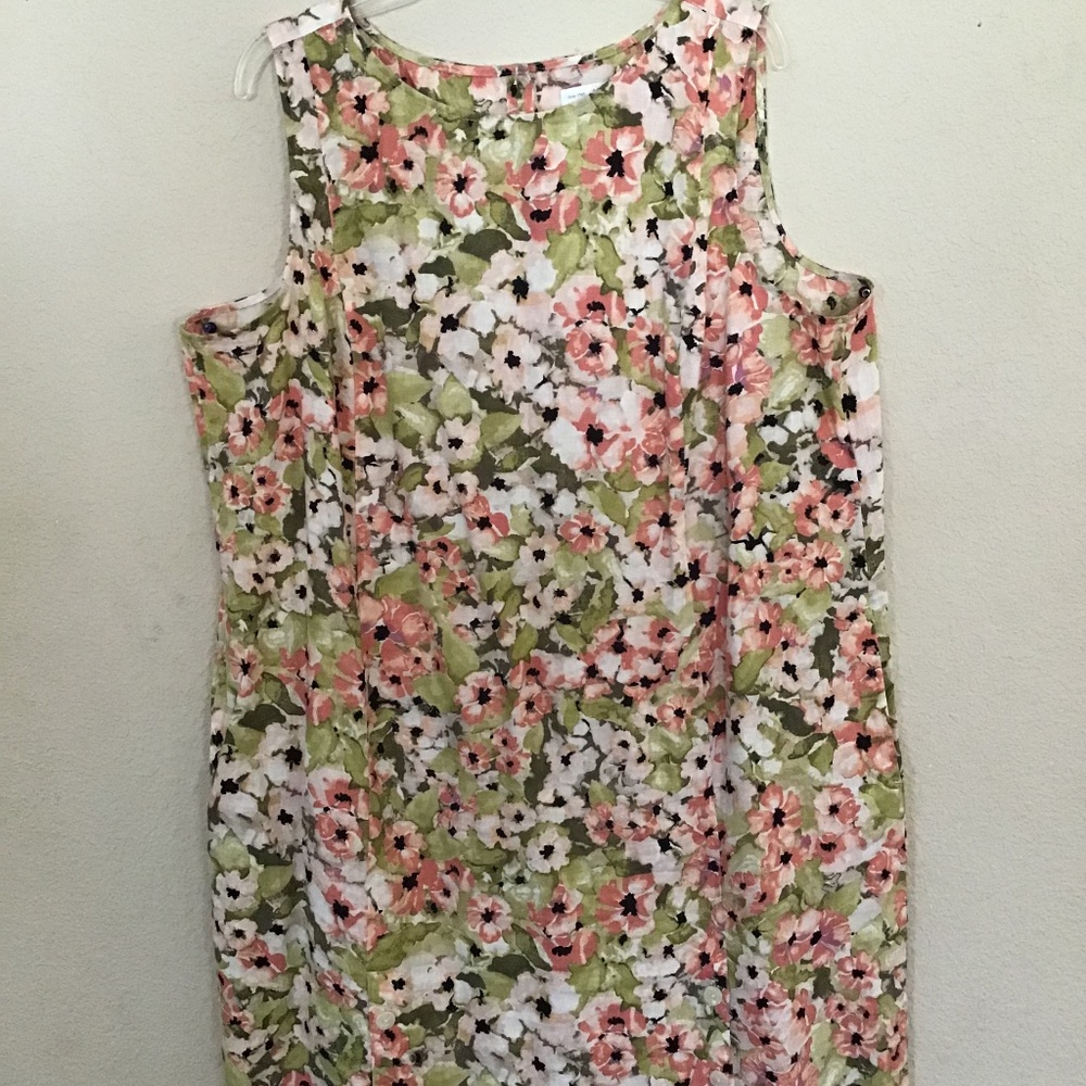JJill Floral PlusSize 2X Linen Dress
